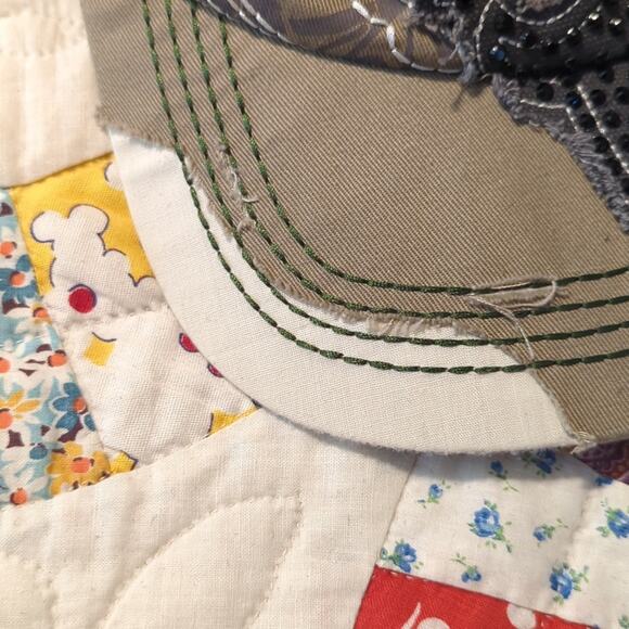 Leader L.O.G.A. Embellished Tan/Cream Distressed Fleur de lis Adjustable Cap - Picture 6 of 8